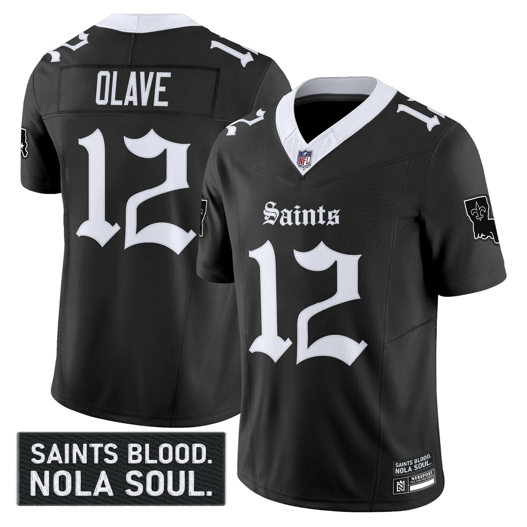 New Orleans Saints 'Gothic Vieux Carré Edition' Vapor Jersey - All Stitched