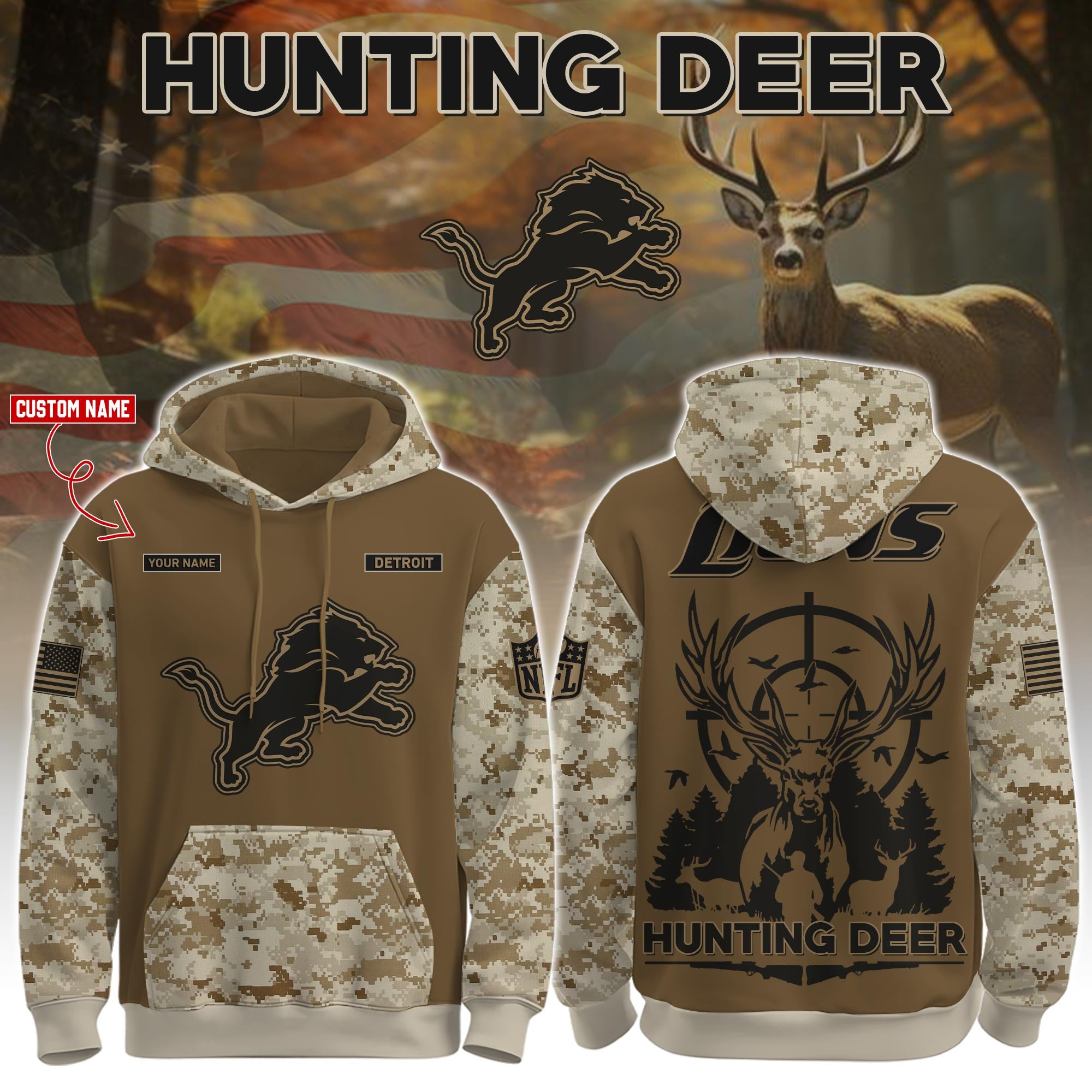 DET-Hunting Deer Hoodie Limited Edions