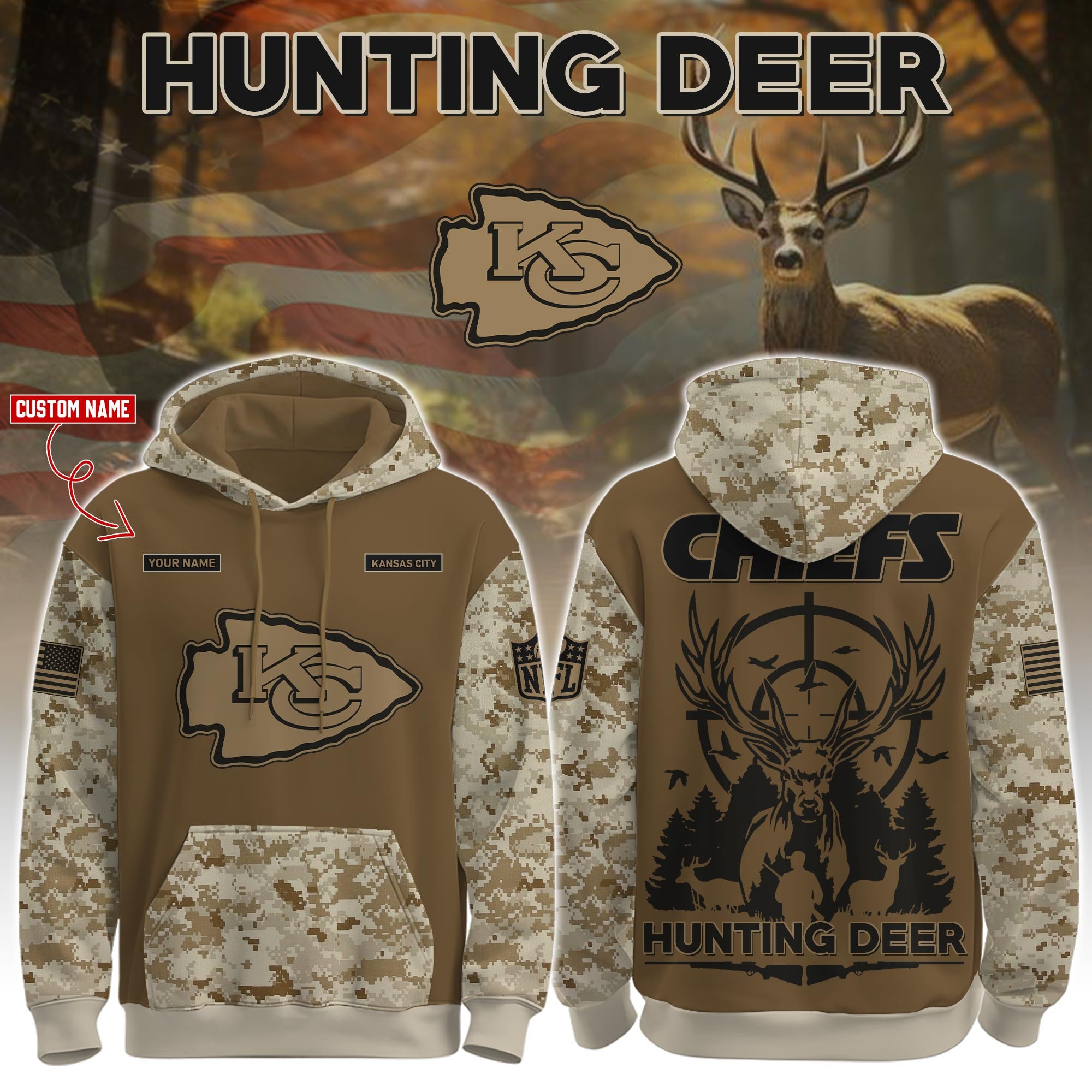 KC-Hunting Deer Hoodie Limited Edions