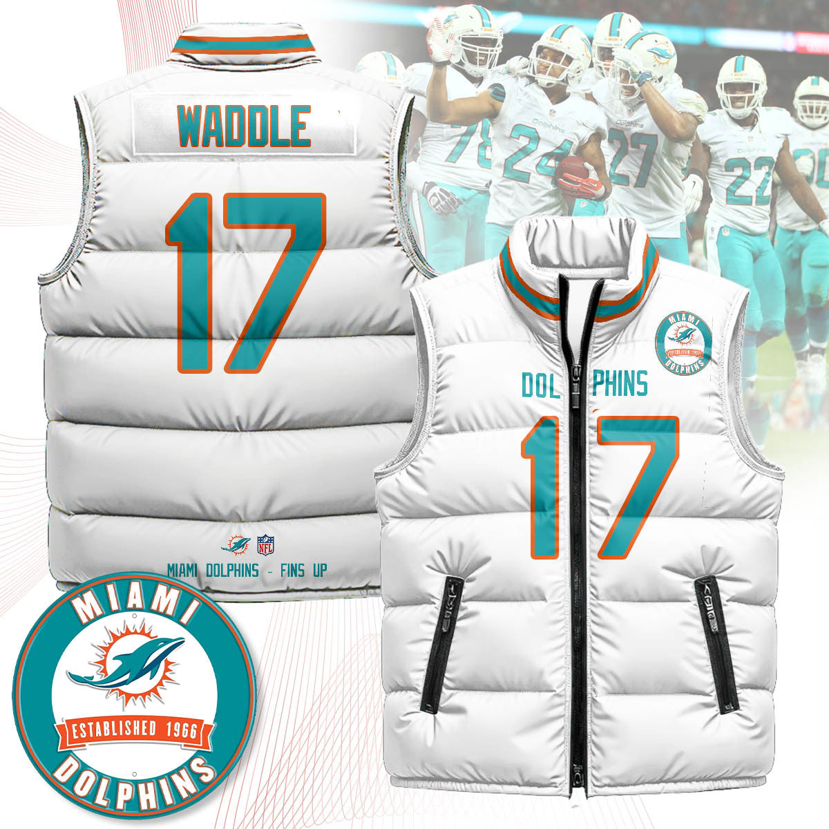 Miami Dolphins Unisex Puffer Vest