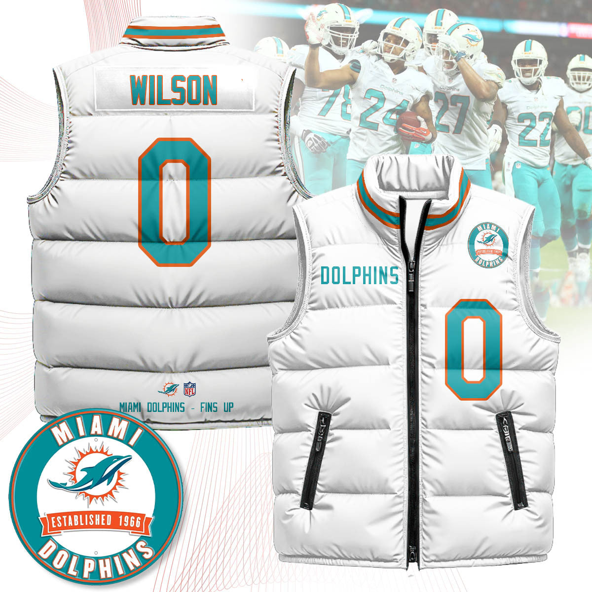 Miami Dolphins Unisex Puffer Vest