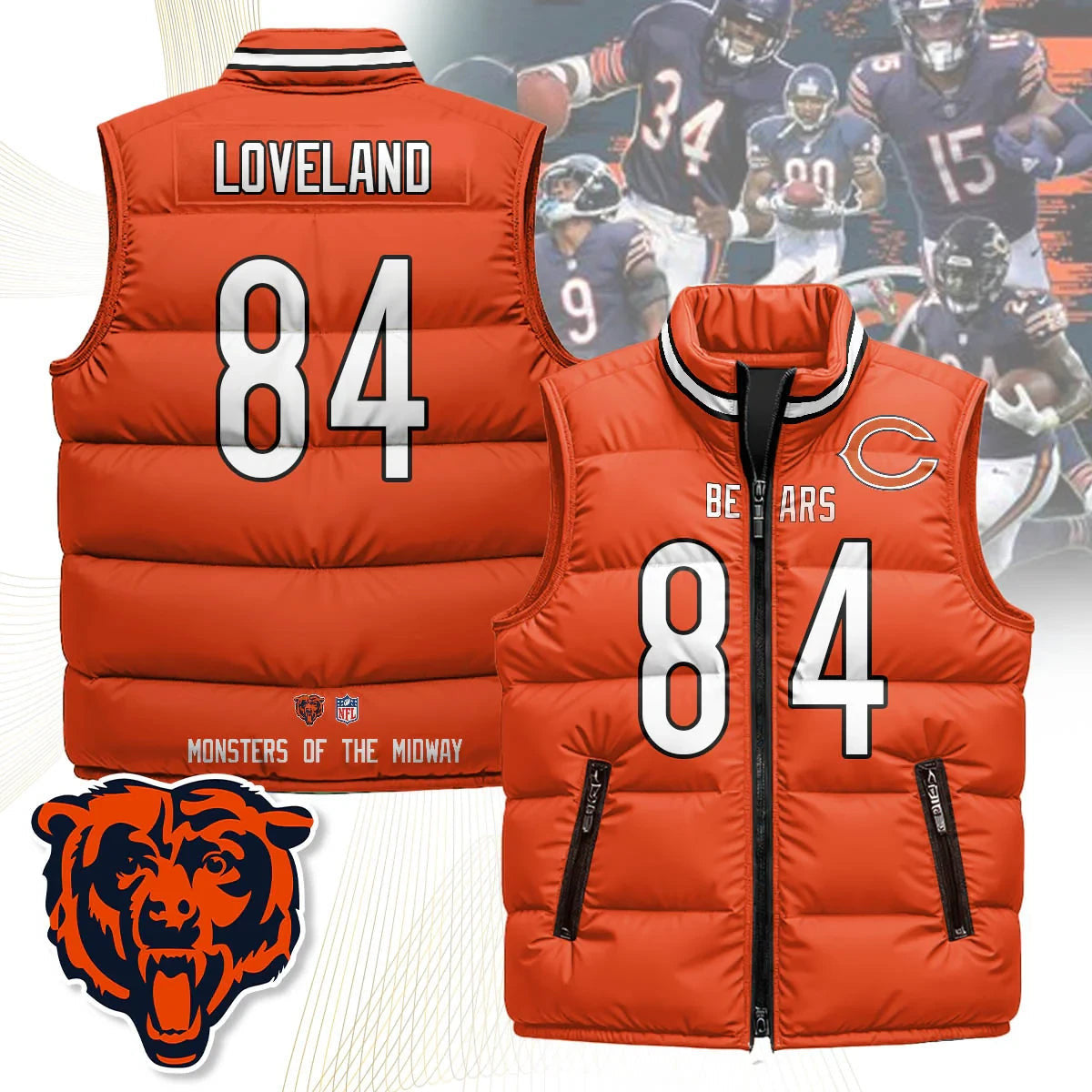 Chicago Bears Unisex Puffer Vest