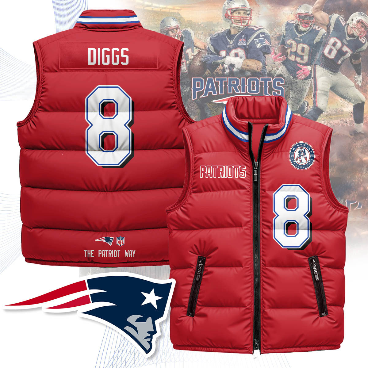 New England Patriots Unisex Puffer Vest
