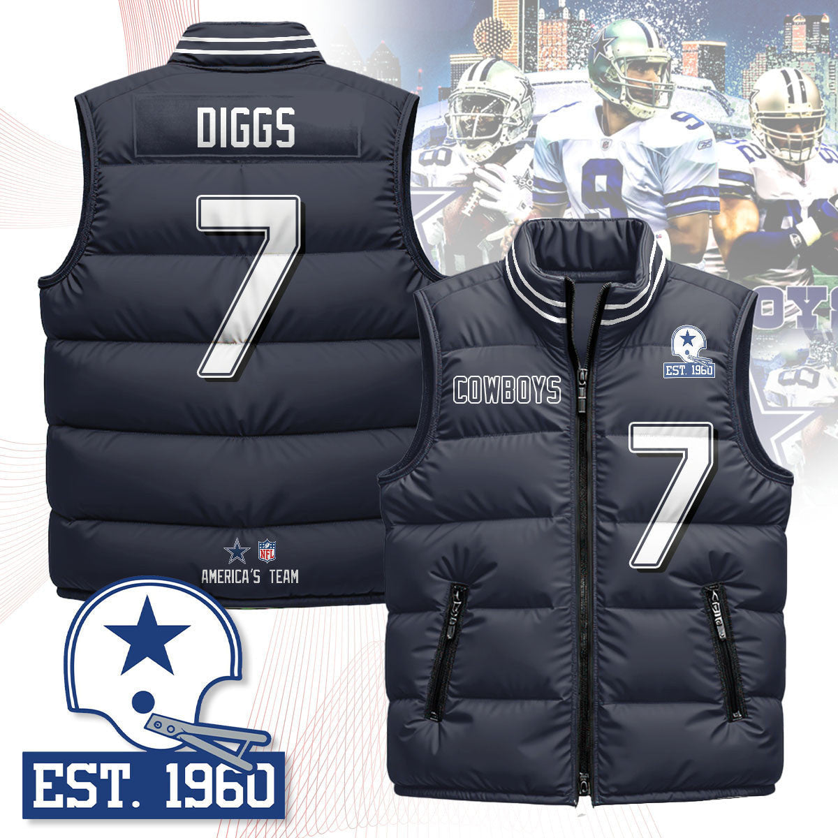 Dallas Cowboys Unisex Puffer VestPlayer