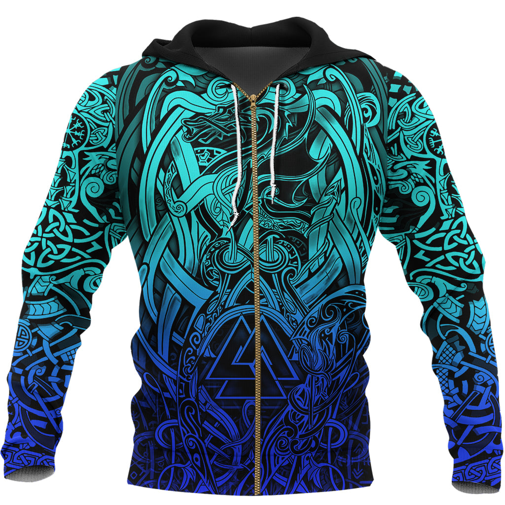 Valknut and Dragon Tattoo Special Blue