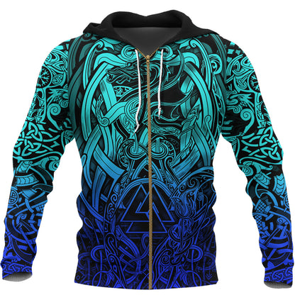 Valknut and Dragon Tattoo Special Blue