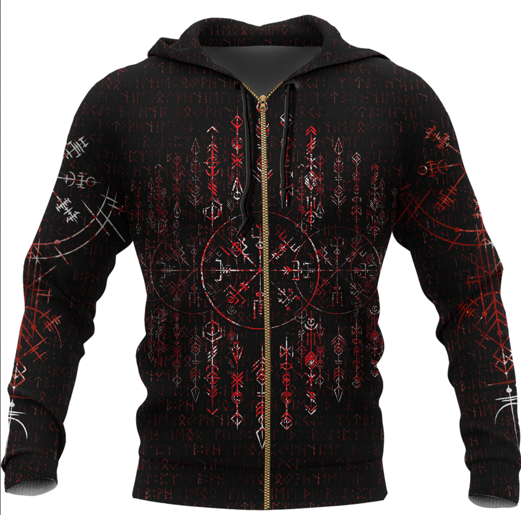 Vegvisir Dark Runic Grunge Blood