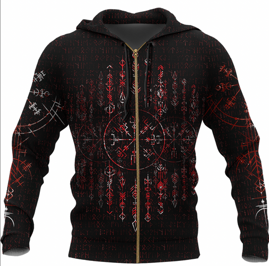 Vegvisir Dark Runic Grunge Blood