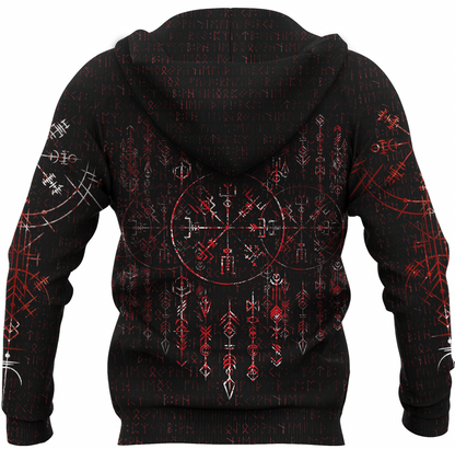 Vegvisir Dark Runic Grunge Blood