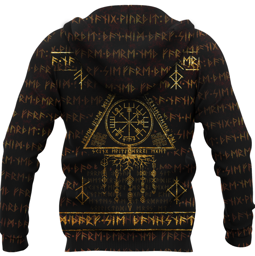 Scandinavian Viking Vegvisir Runic Grunge