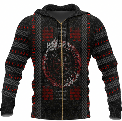 Dragon Vegvisir Blood with Runic Scandinavian
